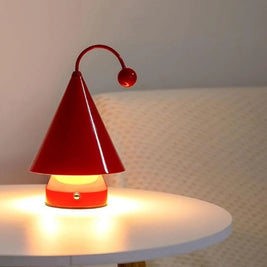 Cordless Table Lamp, Rechargeable Cone Lamp, Dimmable 3 Color LED, 7.9in
