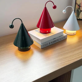 Cordless Table Lamp, Rechargeable Cone Lamp, Dimmable 3 Color LED, 7.9in