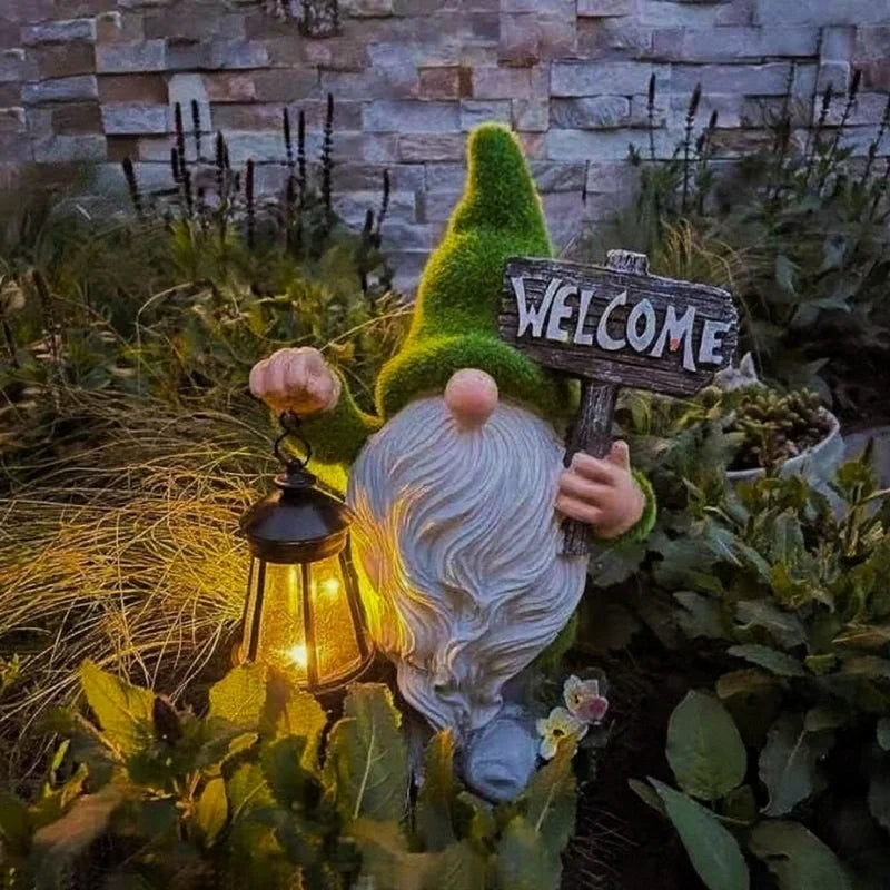 Solar Garden Gnomes, Light Up Resin Gnome Statues, Dusk Sensor, 6 Styles
