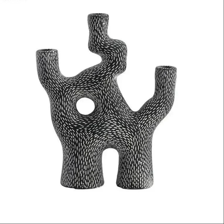 Cement Coral Candle Holder, Abstract Candlestick Stand, Textured, 11-14in