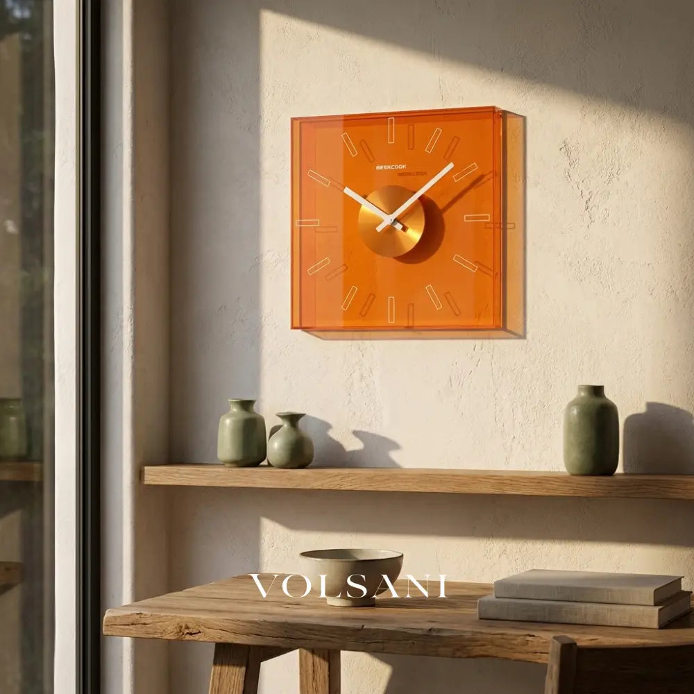 STIJN acrylic square wall clock in a study