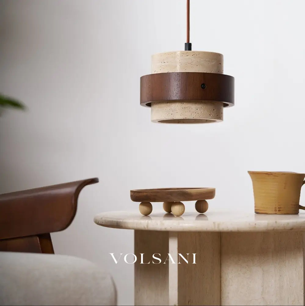 ALVA: Travertijn Hanglamp - Volsani