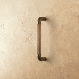 Knurled Cabinet Knobs & Drawer Pull Bars, Contemporary Kitchen & Dresser Hardware, Brown & Grey Textured Finish, Set of 2, 1-12.6in