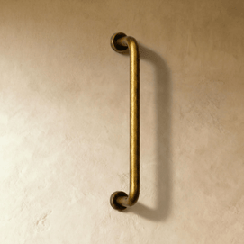 Zinc Cylindrical Drawer Pull Bars, Minimalist Kitchen & Wardrobe Hardware, Antique Brass-Look Finish, Set of 2, 3-7.6in