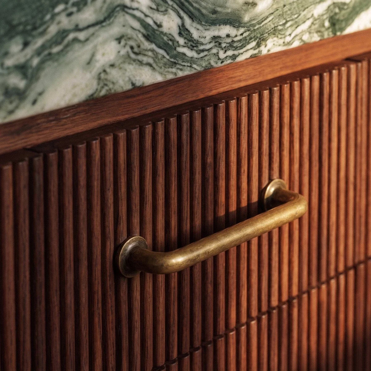 Zinc Cylindrical Drawer Pull Bars, Minimalist Kitchen & Wardrobe Hardware, Antique Brass-Look Finish, Set of 2, 3-7.6in