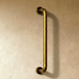 Zinc Cylindrical Drawer Pull Bars, Minimalist Kitchen & Wardrobe Hardware, Antique Brass-Look Finish, Set of 2, 3-7.6in