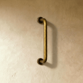 Zinc Cylindrical Drawer Pull Bars, Minimalist Kitchen & Wardrobe Hardware, Antique Brass-Look Finish, Set of 2, 3-7.6in