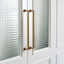 Zinc Cylindrical Drawer Pull Bars, Minimalist Kitchen & Wardrobe Hardware, Antique Brass-Look Finish, Set of 2, 3-7.6in