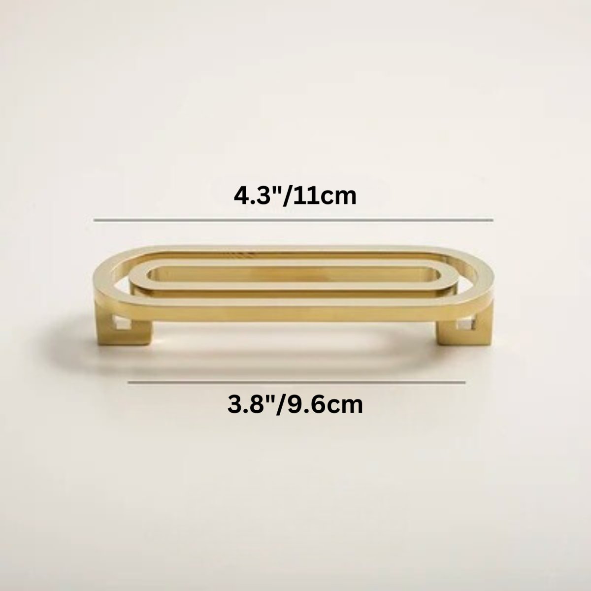 Brass Cabinet Knobs & Drawer Pulls, Gold-Tone Kitchen & Bathroom Hardware, Smooth Rounded Surface, Set of 2, 1.6in Knob & 3.8-5in Bars