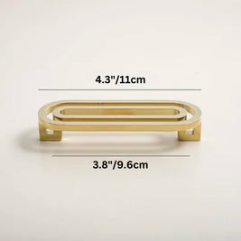 Brass Cabinet Knobs & Drawer Pulls, Gold-Tone Kitchen & Bathroom Hardware, Smooth Rounded Surface, Set of 2, 1.6in Knob & 3.8-5in Bars