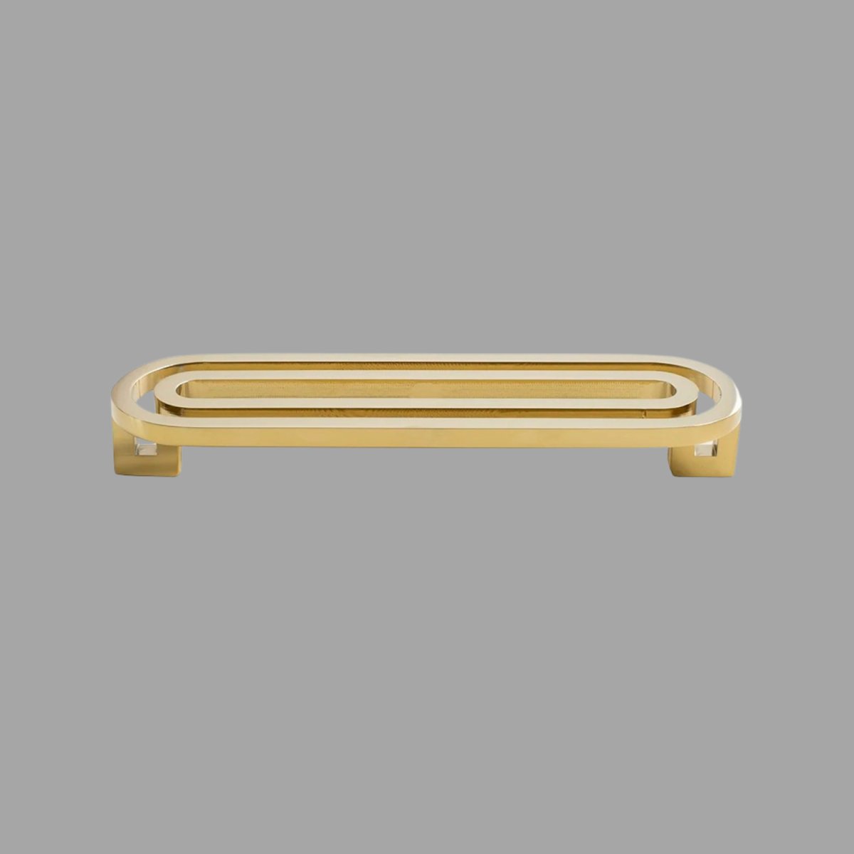 Brass Cabinet Knobs & Drawer Pulls, Gold-Tone Kitchen & Bathroom Hardware, Smooth Rounded Surface, Set of 2, 1.6in Knob & 3.8-5in Bars