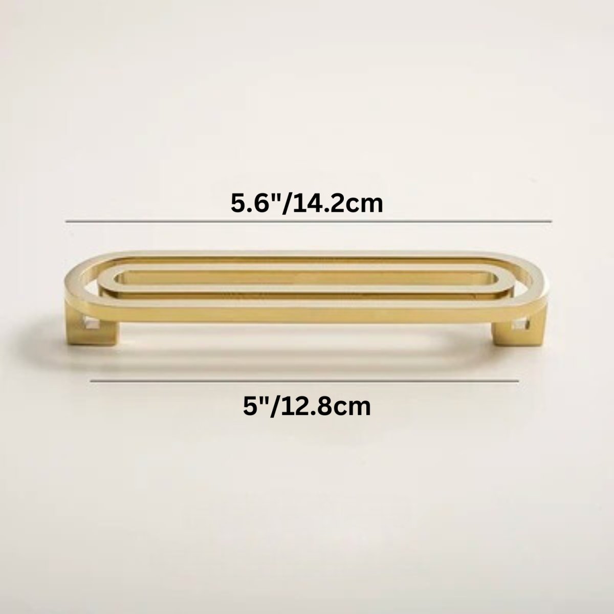 Brass Cabinet Knobs & Drawer Pulls, Gold-Tone Kitchen & Bathroom Hardware, Smooth Rounded Surface, Set of 2, 1.6in Knob & 3.8-5in Bars