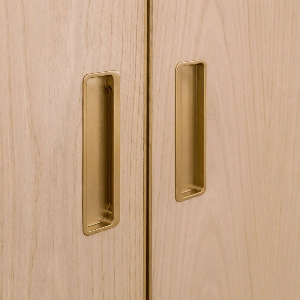 Slotted Sliding Door Handles, Modern Closet & Wardrobe Door Hardware, Golden Black & Grey Tones, Set of 2 Pieces, 6.9 x 1.2in