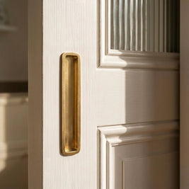 Slotted Sliding Door Handles, Modern Closet & Wardrobe Door Hardware, Golden Black & Grey Tones, Set of 2 Pieces, 6.9 x 1.2in