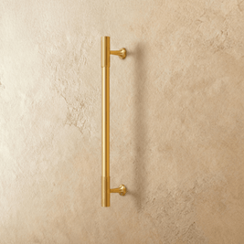 Solid Brass Cabinet Knobs & Drawer Pulls, Minimalist Kitchen & Bedroom Hardware, Tarnish-Resistant Brass, Set of 2, 1.1-12.6in
