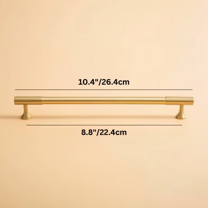 Solid Brass Cabinet Knobs & Drawer Pulls, Minimalist Kitchen & Bedroom Hardware, Tarnish-Resistant Brass, Set of 2, 1.1-12.6in