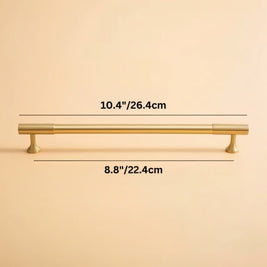 Solid Brass Cabinet Knobs & Drawer Pulls, Minimalist Kitchen & Bedroom Hardware, Tarnish-Resistant Brass, Set of 2, 1.1-12.6in