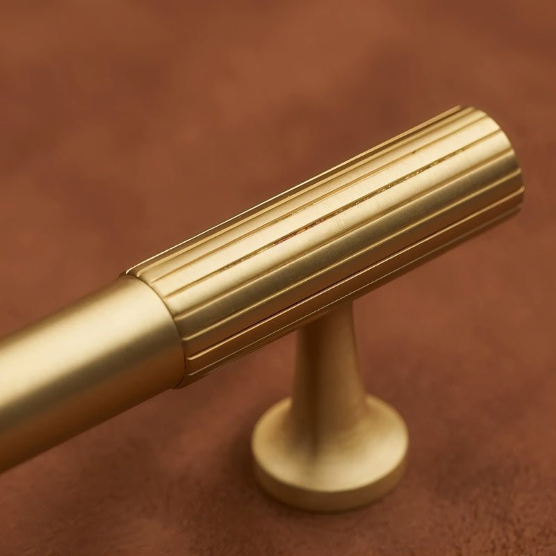 Solid Brass Cabinet Knobs & Drawer Pulls, Minimalist Kitchen & Bedroom Hardware, Tarnish-Resistant Brass, Set of 2, 1.1-12.6in
