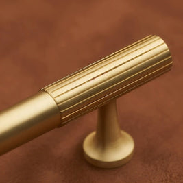 Solid Brass Cabinet Knobs & Drawer Pulls, Minimalist Kitchen & Bedroom Hardware, Tarnish-Resistant Brass, Set of 2, 1.1-12.6in