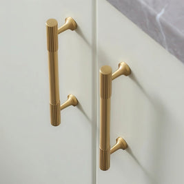 Solid Brass Cabinet Knobs & Drawer Pulls, Minimalist Kitchen & Bedroom Hardware, Tarnish-Resistant Brass, Set of 2, 1.1-12.6in