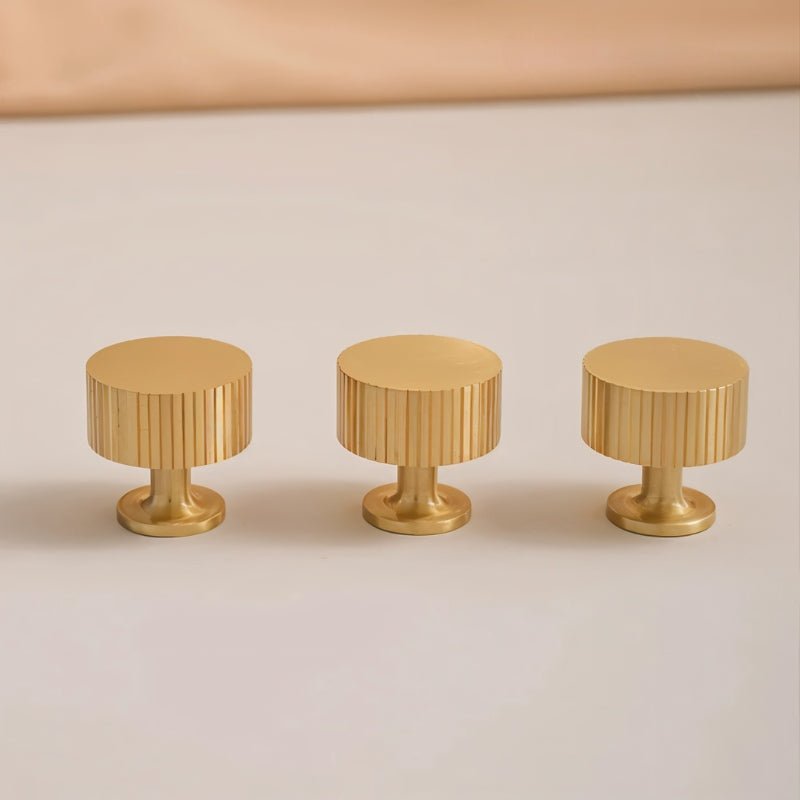 Solid Brass Cabinet Knobs & Drawer Pulls, Minimalist Kitchen & Bedroom Hardware, Tarnish-Resistant Brass, Set of 2, 1.1-12.6in