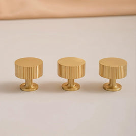 Solid Brass Cabinet Knobs & Drawer Pulls, Minimalist Kitchen & Bedroom Hardware, Tarnish-Resistant Brass, Set of 2, 1.1-12.6in