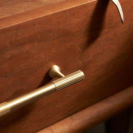 Solid Brass Cabinet Knobs & Drawer Pulls, Minimalist Kitchen & Bedroom Hardware, Tarnish-Resistant Brass, Set of 2, 1.1-12.6in