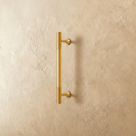 Solid Brass Cabinet Knobs & Drawer Pulls, Minimalist Kitchen & Bedroom Hardware, Tarnish-Resistant Brass, Set of 2, 1.1-12.6in