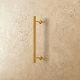 Solid Brass Cabinet Knobs & Drawer Pulls, Minimalist Kitchen & Bedroom Hardware, Tarnish-Resistant Brass, Set of 2, 1.1-12.6in
