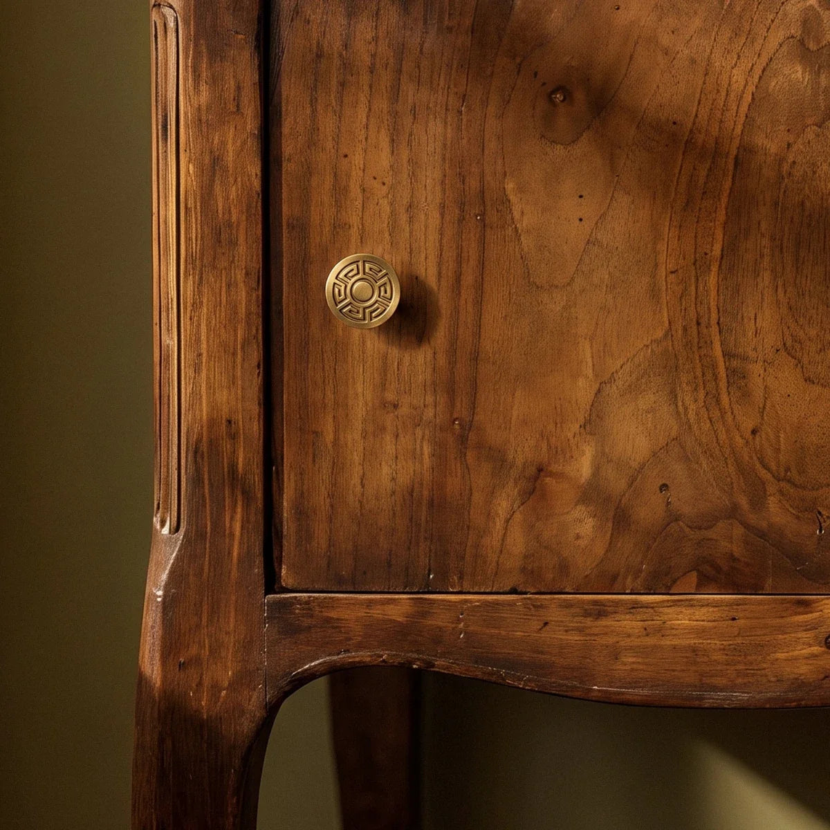 Brass Cabinet Knobs & Pull Bar, Vintage Desk & Drawer Cabinet Hardware, Antique Finish, Set of 2 in 11 Sizes, 1-3.2in