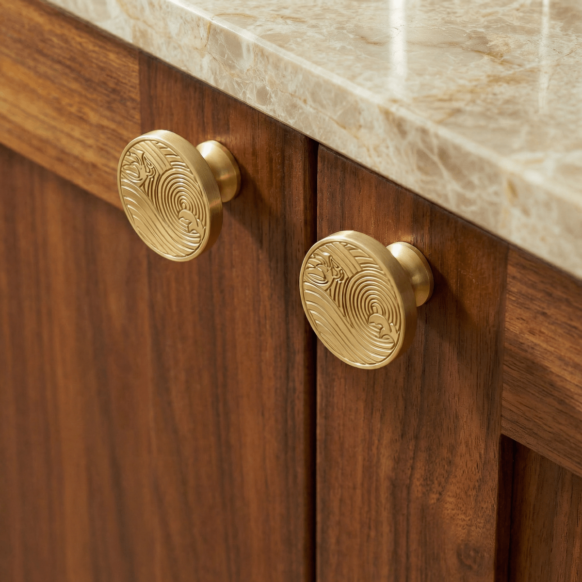 Brass Cabinet Knobs & Pull Bar, Vintage Desk & Drawer Cabinet Hardware, Antique Finish, Set of 2 in 11 Sizes, 1-3.2in
