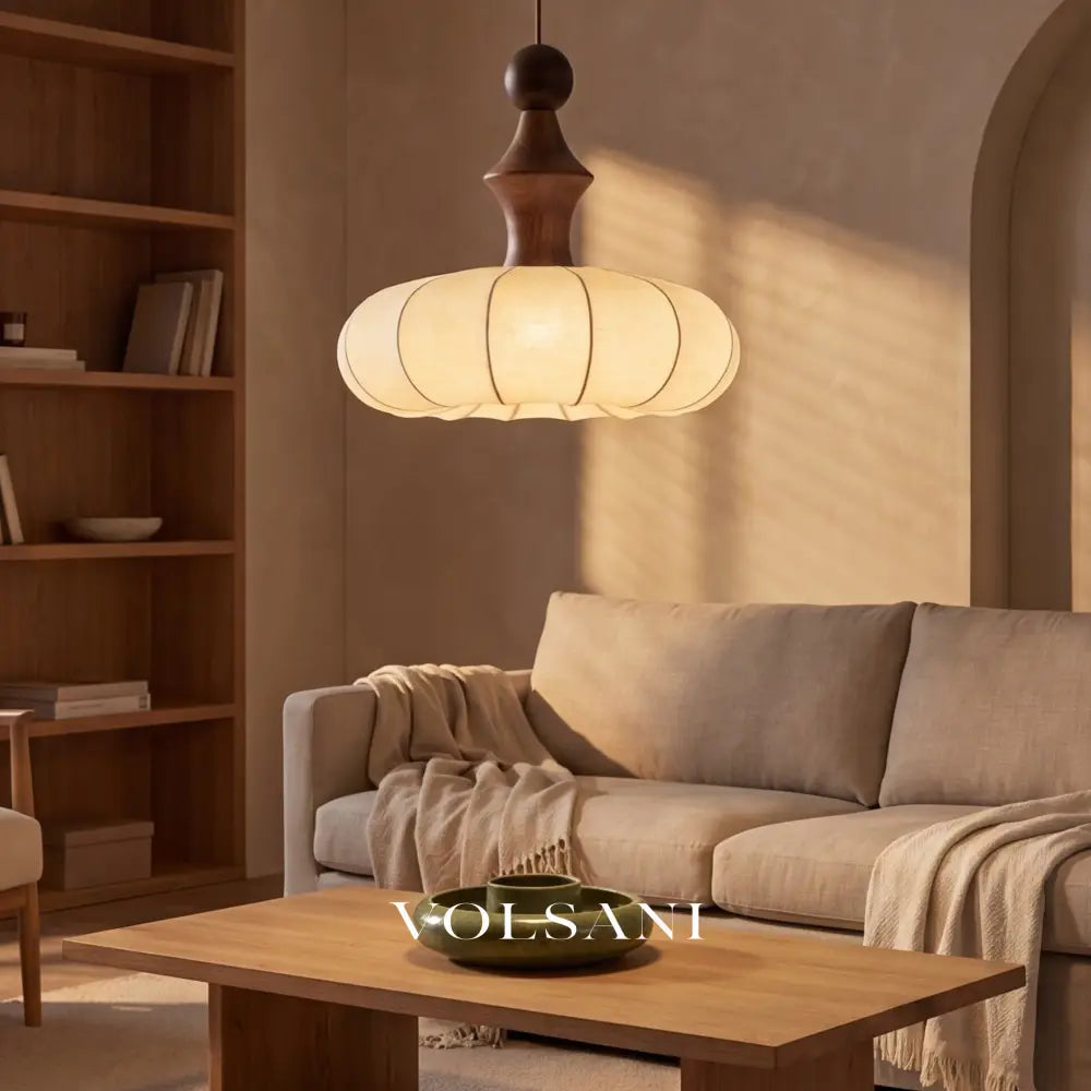 ANJA: Vintage Houten Hanglamp - Volsani