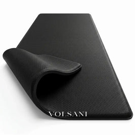 Anti Fatigue Kitchen Mat with Cushioned Base Non Slip Kitchen & Sink Runner Wipe Clean PU 4 Colors 29-71in - Black / 45
