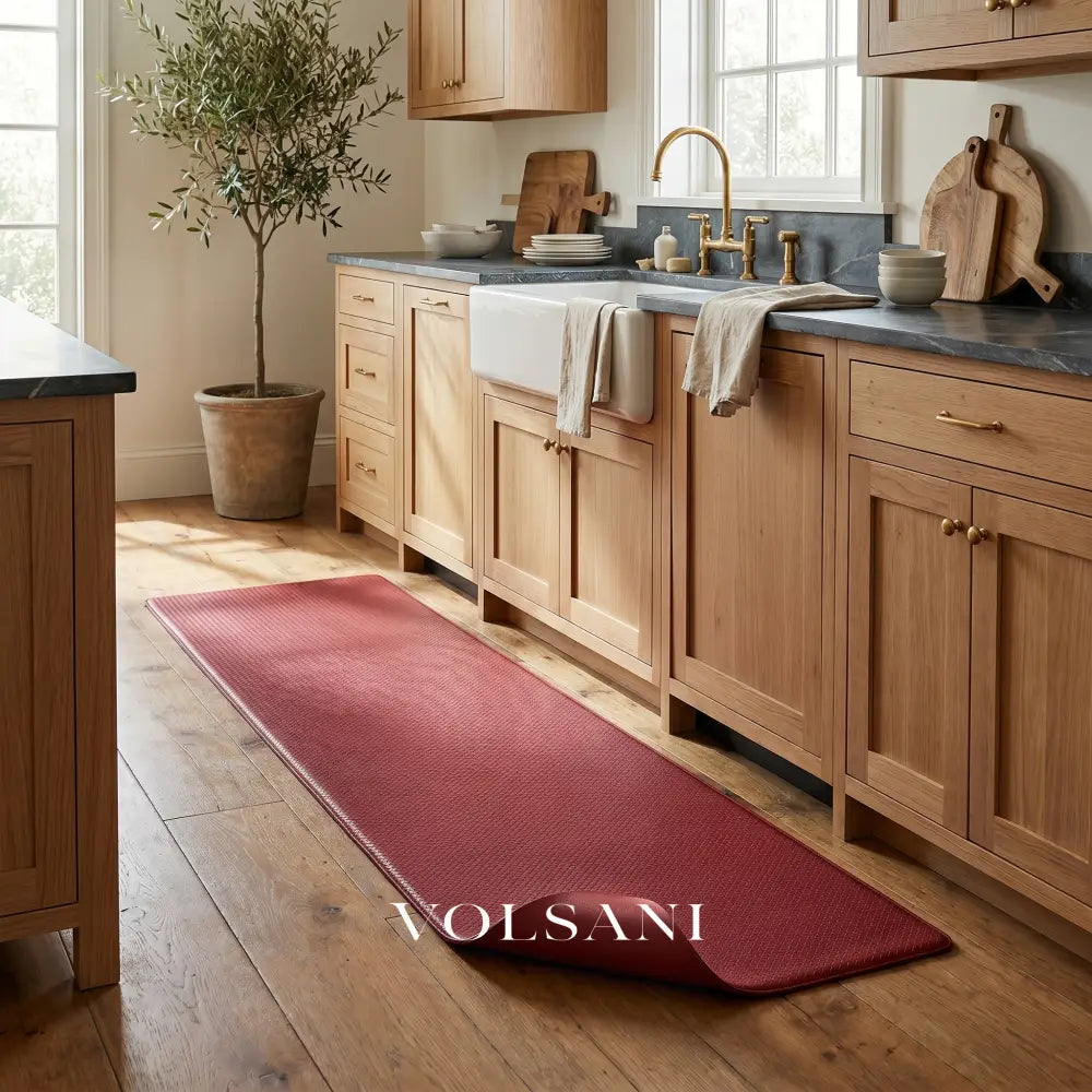 Anti Fatigue Kitchen Mat with Cushioned Base Non Slip Kitchen & Sink Runner Wipe Clean PU 4 Colors 29-71in - Decor >