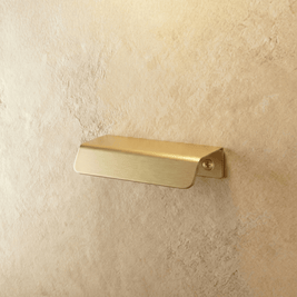 Solid Brass Cabinet Edge Pull Bars, Minimalist Kitchen & Wardrobe Hardware, Slim Edge-Mounted Profile, Set of 2, 2.5-7.6in