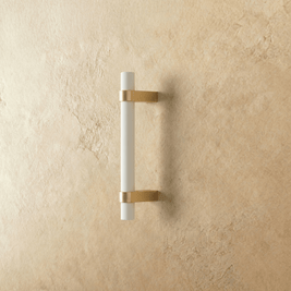 Wood & Brass Cabinet Knobs & Drawer Pulls, Modern Kitchen & Dresser Hardware, White Pink & Black Tones, Set of 2, 2.4-12.6in