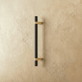 Wood & Brass Cabinet Knobs & Drawer Pulls, Modern Kitchen & Dresser Hardware, White Pink & Black Tones, Set of 2, 2.4-12.6in