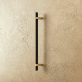 Wood & Brass Cabinet Knobs & Drawer Pulls, Modern Kitchen & Dresser Hardware, White Pink & Black Tones, Set of 2, 2.4-12.6in