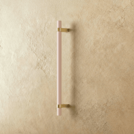 Wood & Brass Cabinet Knobs & Drawer Pulls, Modern Kitchen & Dresser Hardware, White Pink & Black Tones, Set of 2, 2.4-12.6in