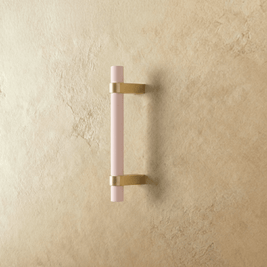 Wood & Brass Cabinet Knobs & Drawer Pulls, Modern Kitchen & Dresser Hardware, White Pink & Black Tones, Set of 2, 2.4-12.6in