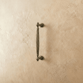 Twisted Fluted Brass Cabinet Knobs & Pulls, Antique Kitchen & Wardrobe Hardware, Antique Finish, Set of 2, 1.2-6.2in