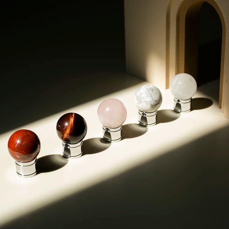 Crystal & Solid Brass Cabinet Knobs, Modern Kitchen & Dresser Hardware, Bright Chrome Finish, Set of 2 in 5 Colors, 0.9in
