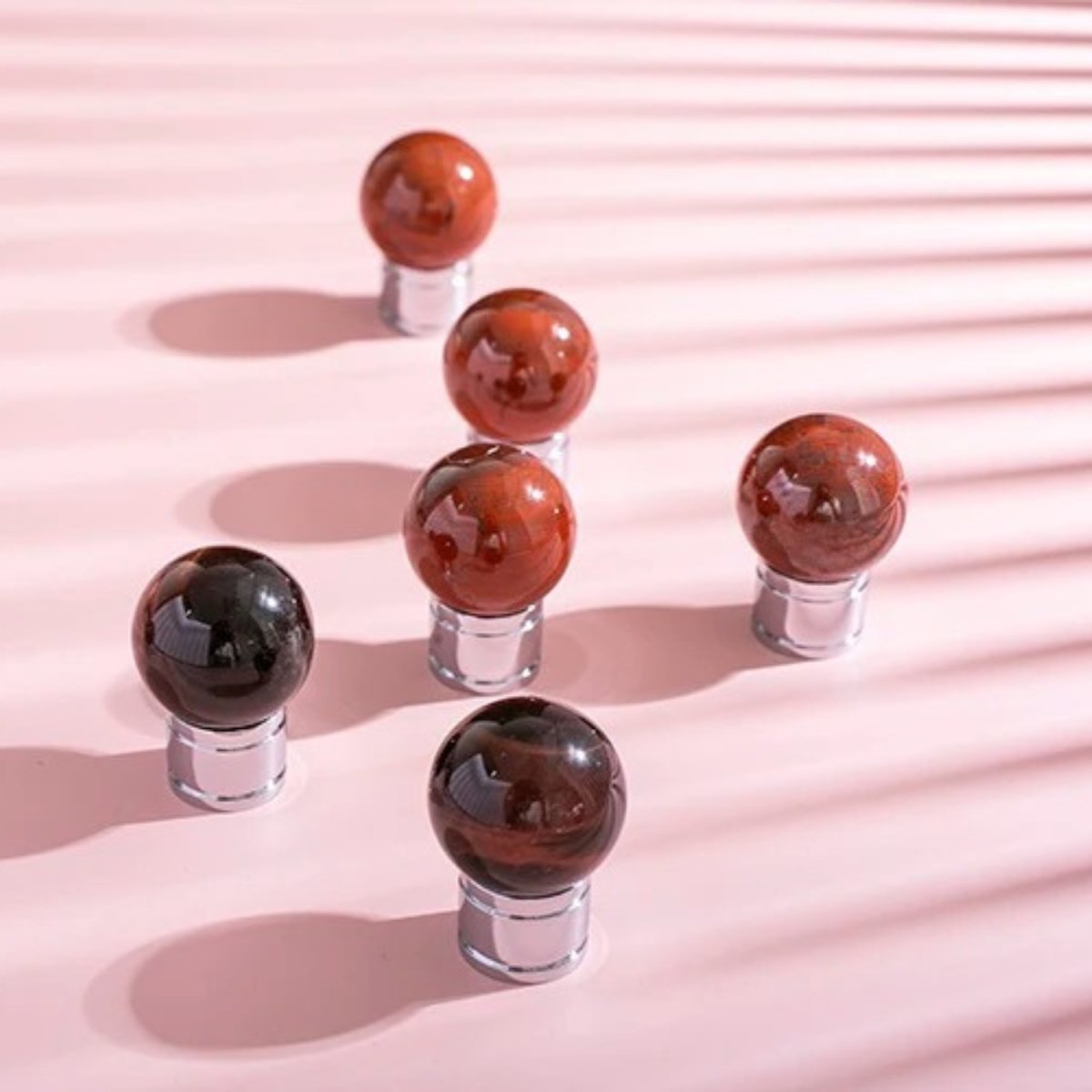 Crystal & Solid Brass Cabinet Knobs, Modern Kitchen & Dresser Hardware, Bright Chrome Finish, Set of 2 in 5 Colors, 0.9in