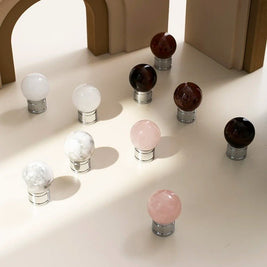 Crystal & Solid Brass Cabinet Knobs, Modern Kitchen & Dresser Hardware, Bright Chrome Finish, Set of 2 in 5 Colors, 0.9in