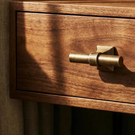 Antique Brass-Finish Cabinet Knobs & Drawer Pulls, Vintage Kitchen & Dresser Hardware, Aged Ergonomic Grip, Set of 2 Pieces, 2.4-12.6in