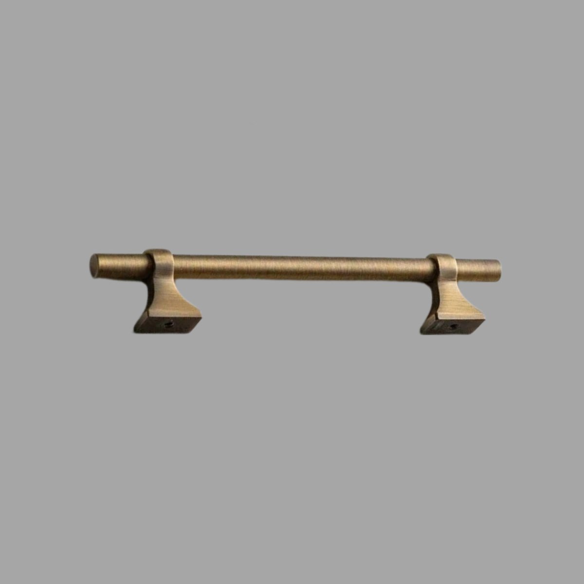 Antique Brass-Finish Cabinet Knobs & Drawer Pulls, Vintage Kitchen & Dresser Hardware, Aged Ergonomic Grip, Set of 2 Pieces, 2.4-12.6in