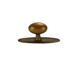 Brass Oval Cabinet Knobs, Antique Kitchen & Dresser Hardware, Smooth Ergonomic Grip, Set of 2, 1.3in & 2.9in Sizes