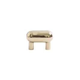 Solid Brass Capsule Cabinet Knobs, Minimalist Kitchen & Vanity Hardware, Polished Silver & Gold, Set of 2 Pieces, 1.5 x 1.1in