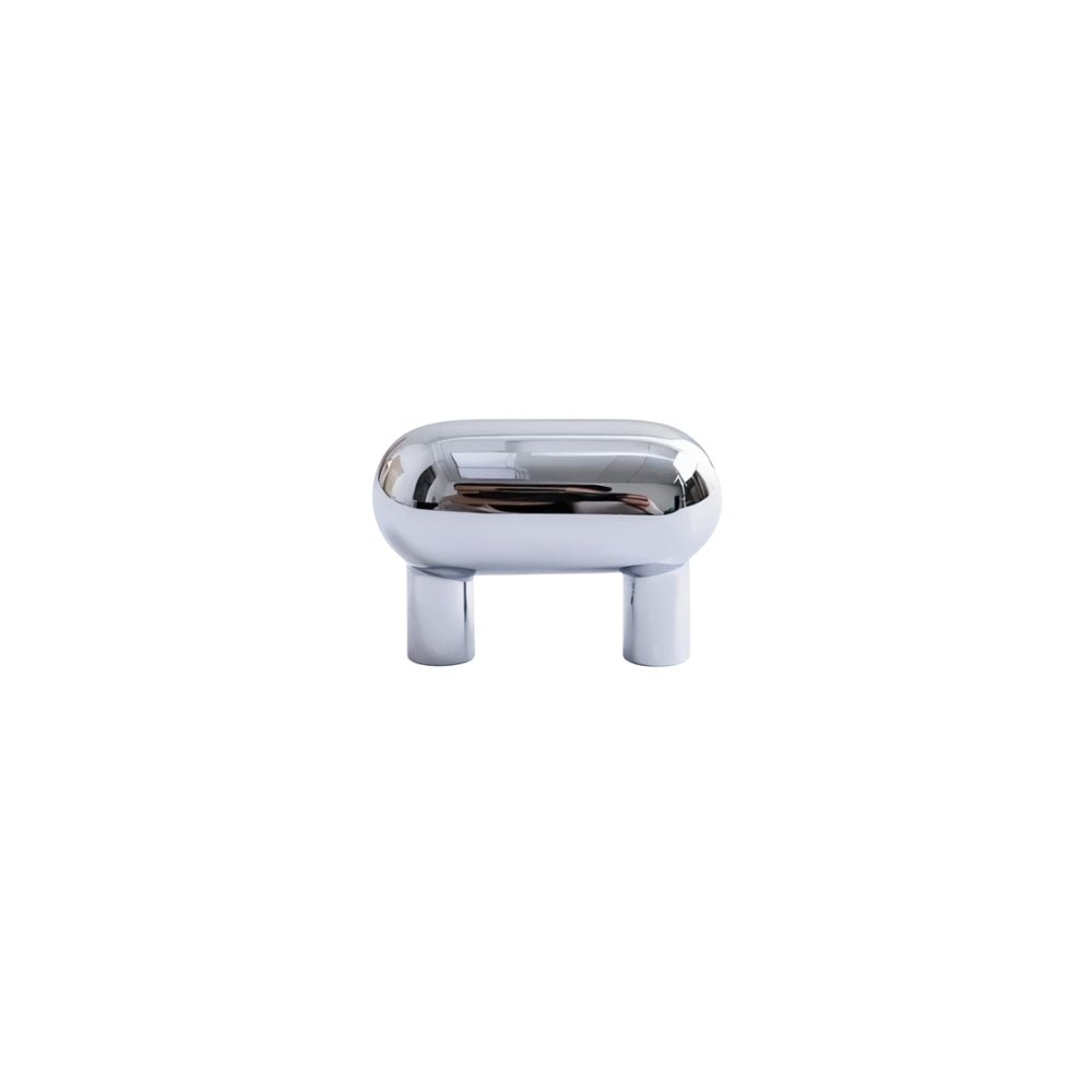 Solid Brass Capsule Cabinet Knobs, Minimalist Kitchen & Vanity Hardware, Polished Silver & Gold, Set of 2 Pieces, 1.5 x 1.1in