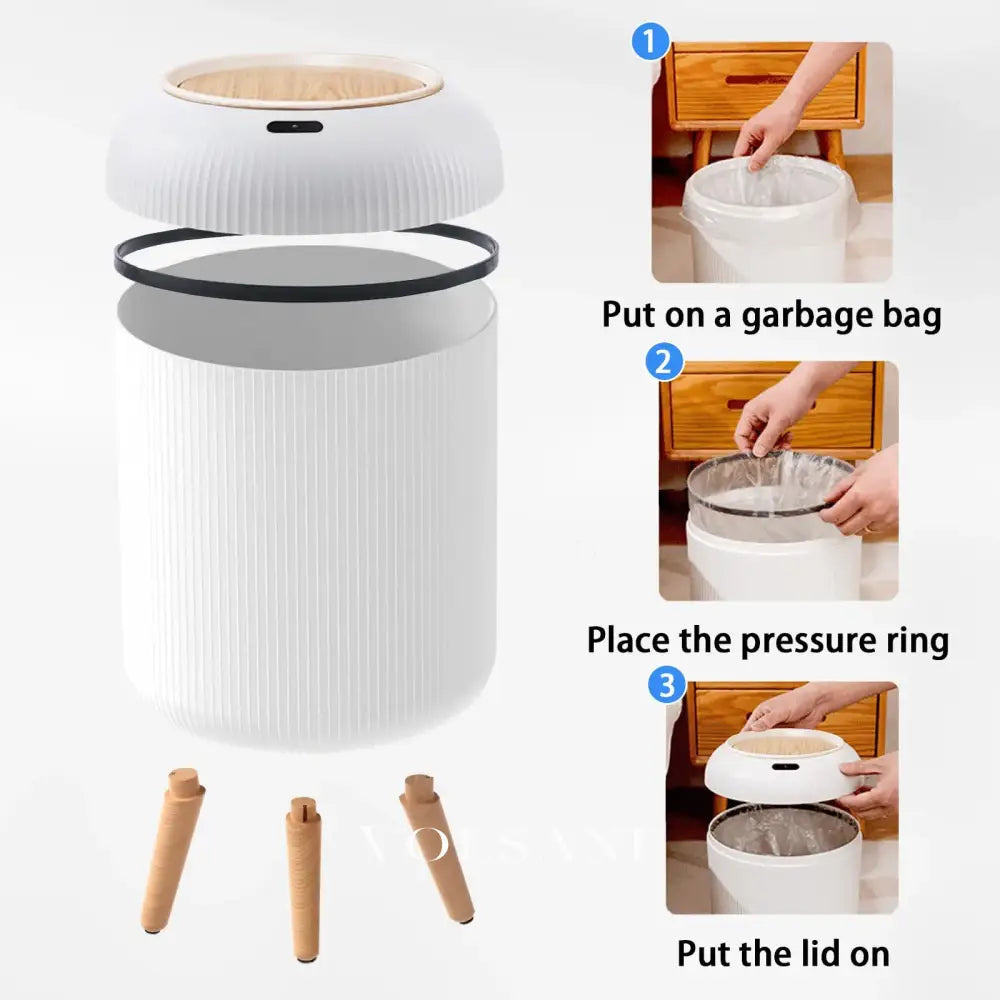 Automatic trash can with lid small plastic smart trash can motion sensor trash can for bedroom bathroom kitchen office